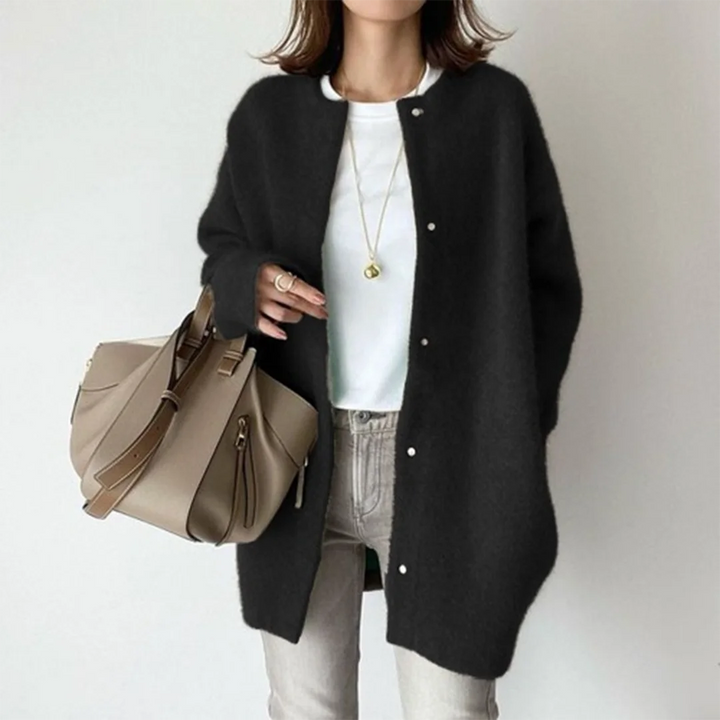 Oversized Damen Strickmantel mit Knöpfen