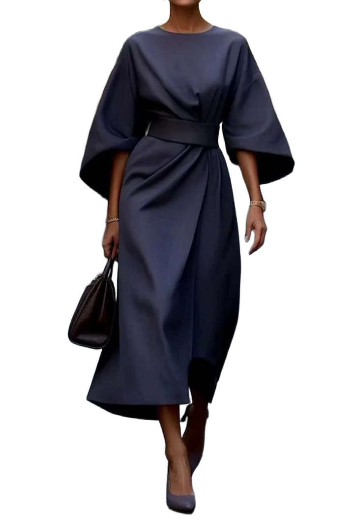 Damen Maxikleid mit Kimonoärmeln und Gürtel