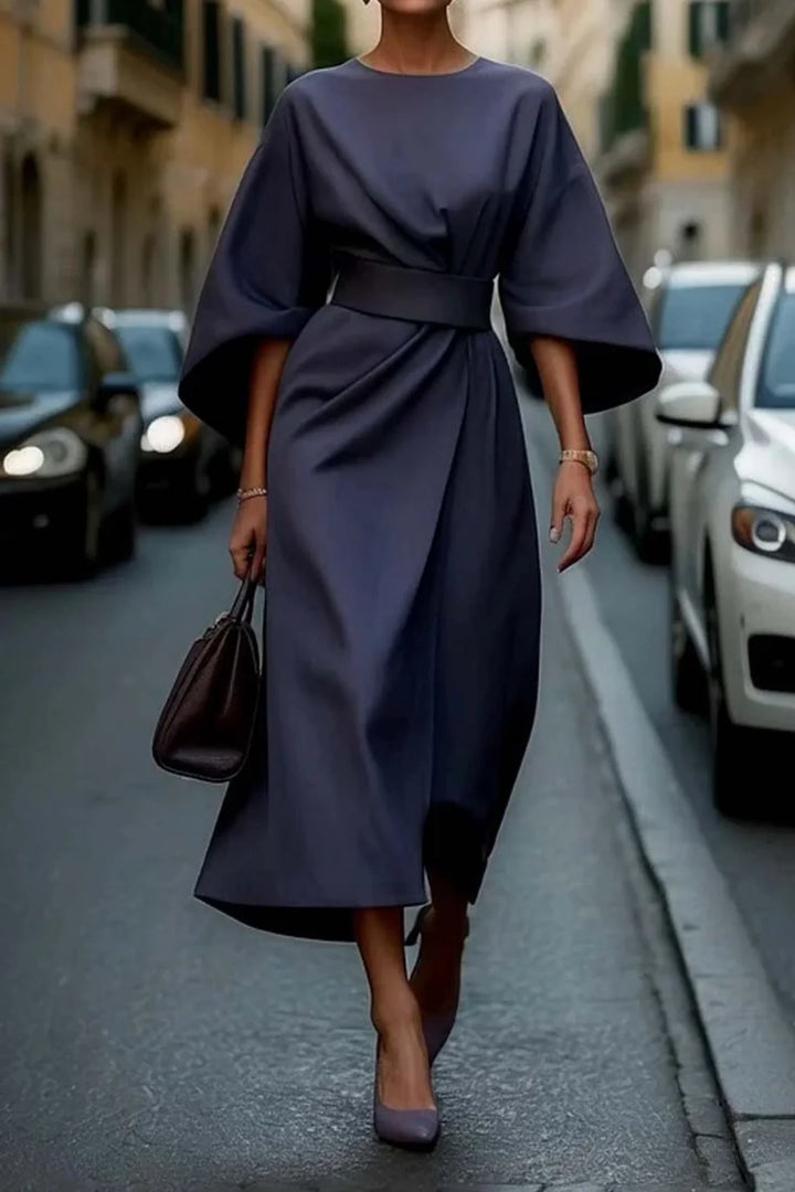 Damen Maxikleid mit Kimonoärmeln und Gürtel