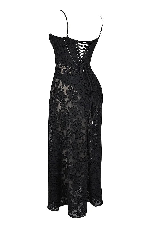 Damen Maxikleid mit Spaghettiträgern und Blumenmuster – High-quality product image.