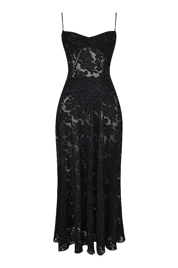 Damen Maxikleid mit Spaghettiträgern und Blumenmuster – High-quality product image.