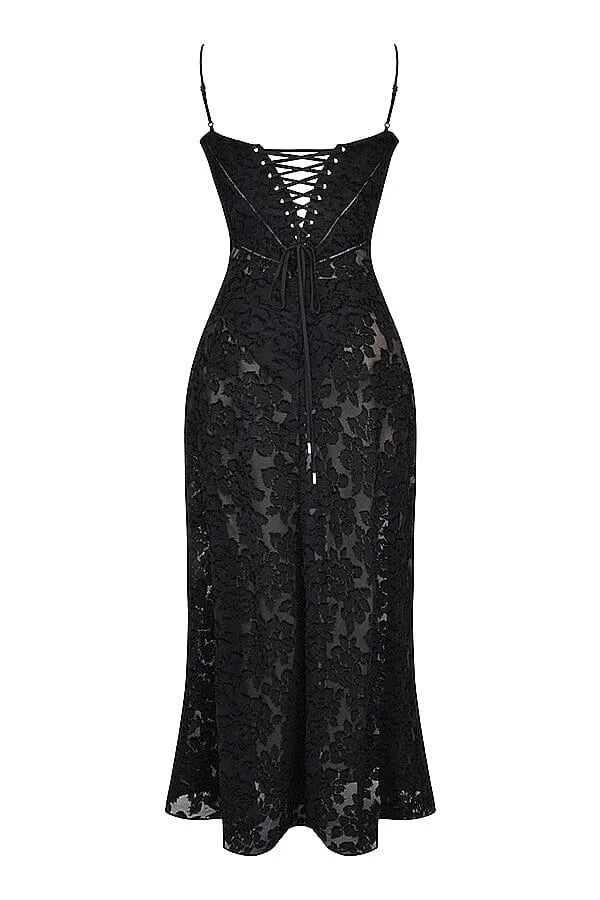 Damen Maxikleid mit Spaghettiträgern und Blumenmuster – High-quality product image.