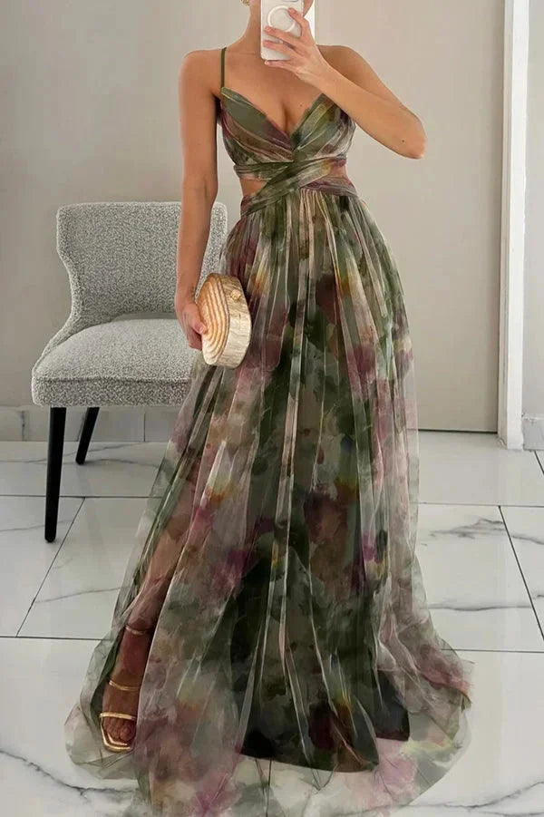 Damen Maxikleid Mit Texturen und Asymmetrischem Schnitt – High-quality product image.