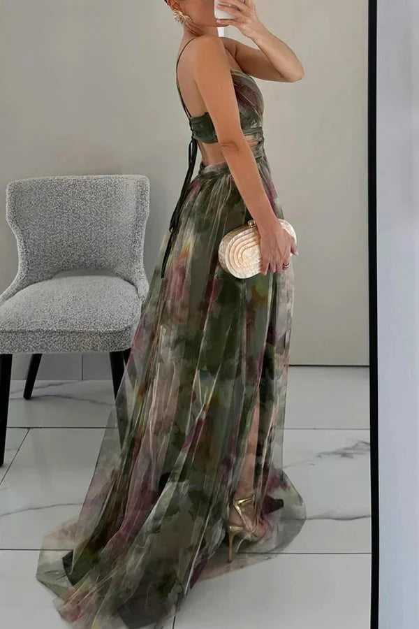 Damen Maxikleid Mit Texturen und Asymmetrischem Schnitt – High-quality product image.