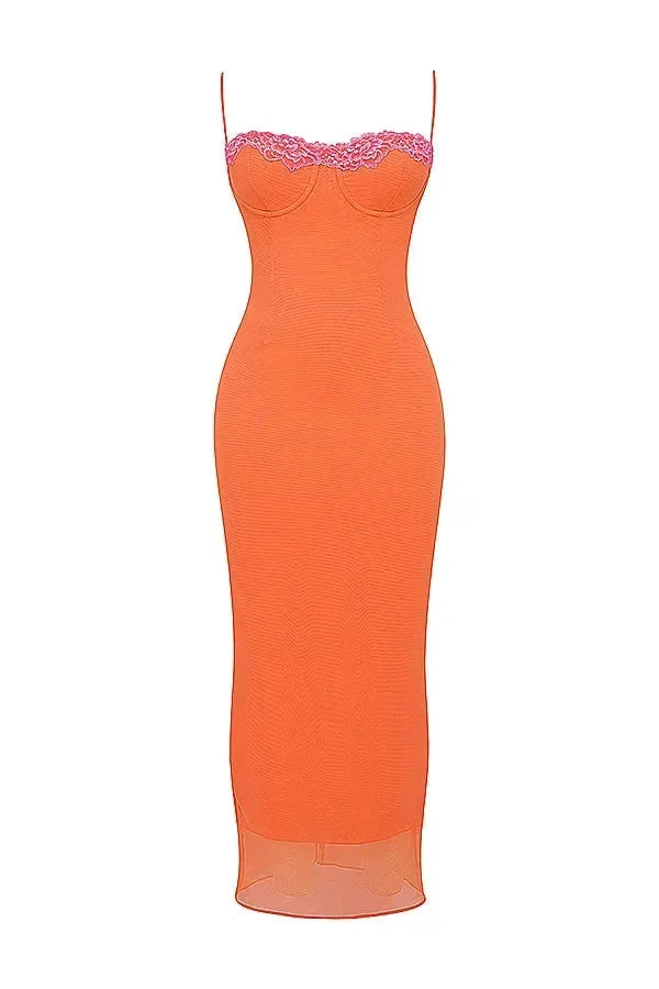 Damen Maxikleid mit verstellbaren Trägern und Blumenmuster – High-quality product image.