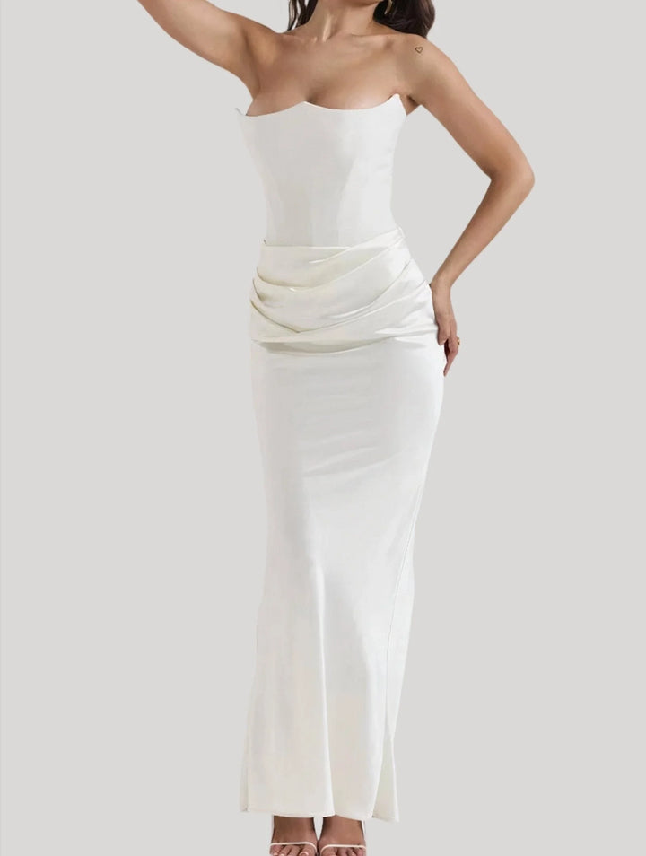 Damen Maxikleid trägerlos mit elegantem Design – High-quality product image.