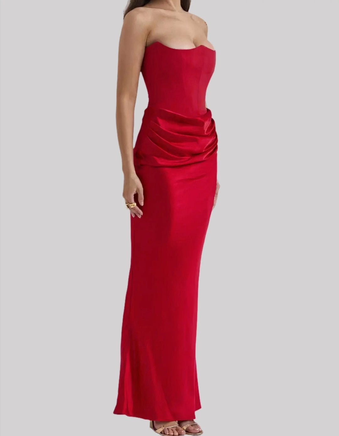 Damen Maxikleid trägerlos mit elegantem Design – High-quality product image.
