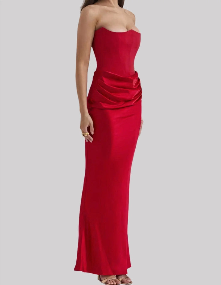 Damen Maxikleid trägerlos mit elegantem Design – High-quality product image.