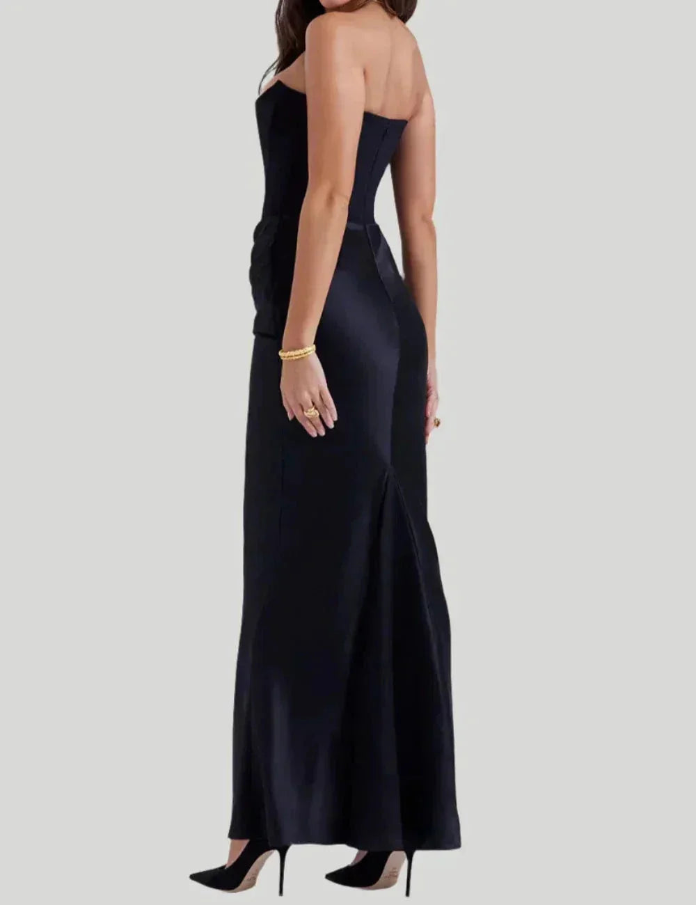 Damen Maxikleid trägerlos mit elegantem Design – High-quality product image.