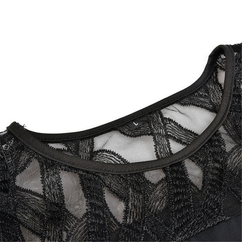 Schwarzes Damen Midi-Kleid in Übergröße mit asymmetrischem Saum, aus weichem Jersey-Stoff, perfekt für lässige und schicke…