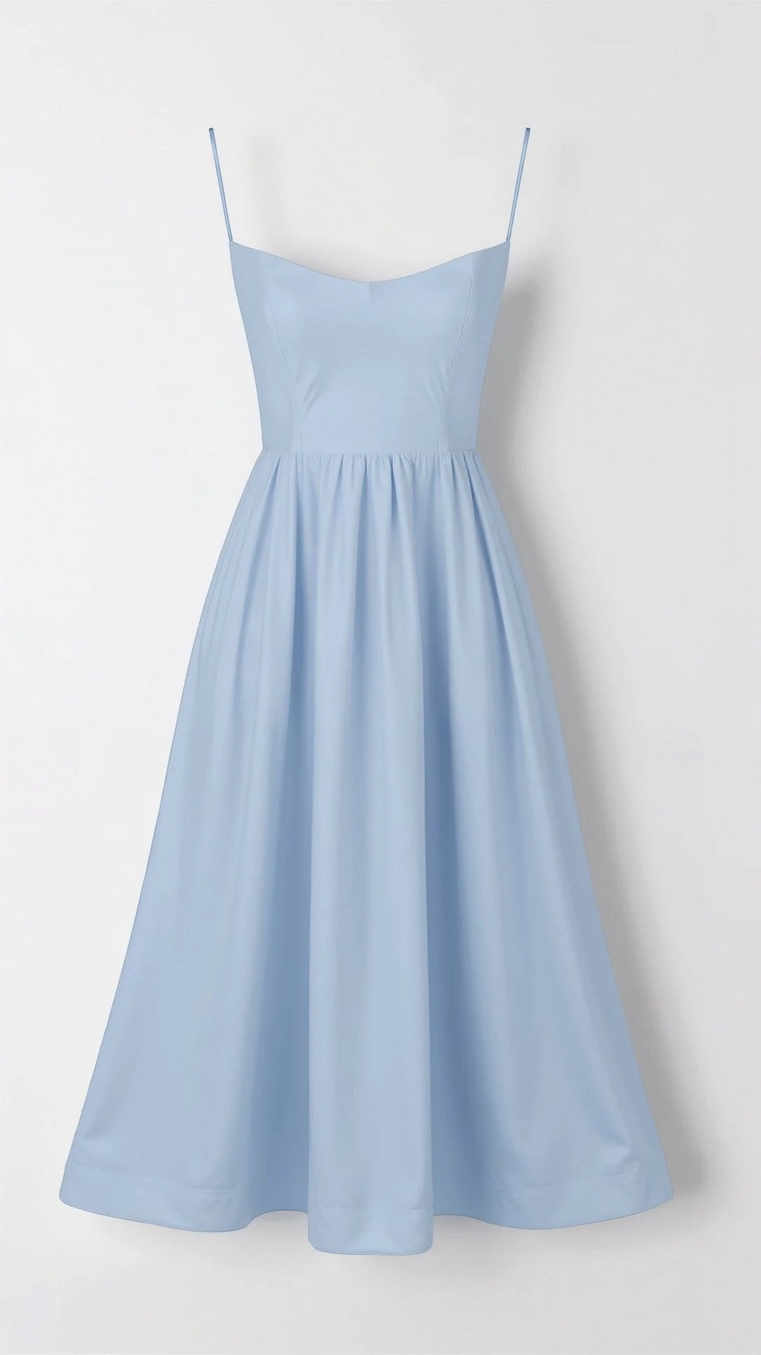 Damen Midikleid mit feinen Trägern und A-Linie