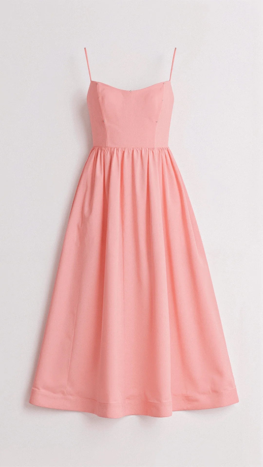 Damen Midikleid mit feinen Trägern und A-Linie