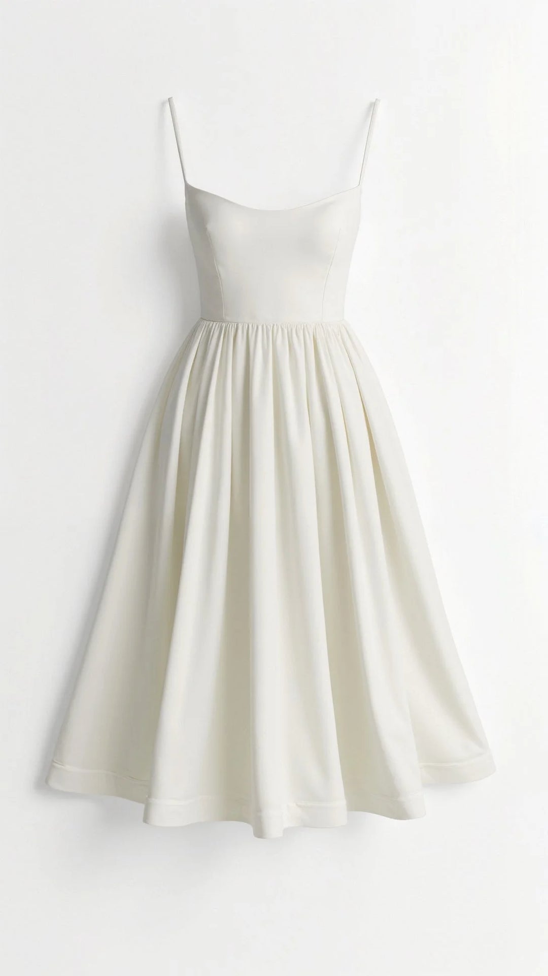 Damen Midikleid mit feinen Trägern und A-Linie