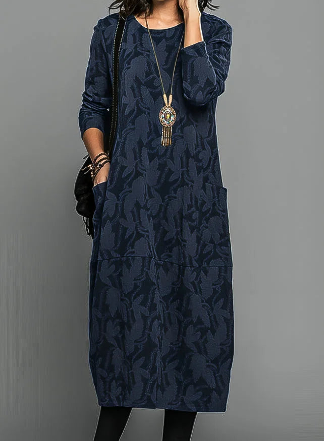 Midi-Winterkleid für Damen mit Taschen