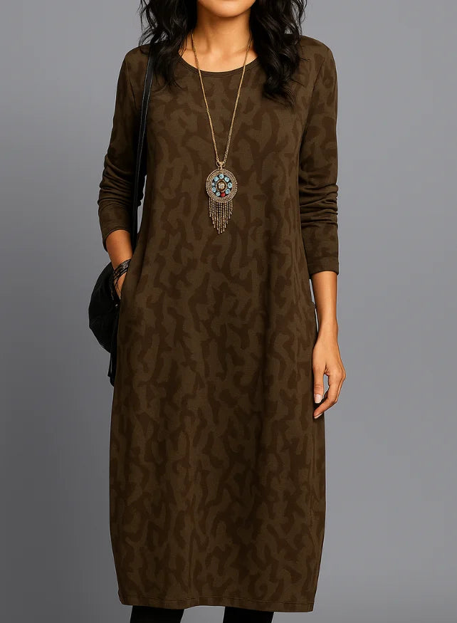 Midi-Winterkleid für Damen mit Taschen
