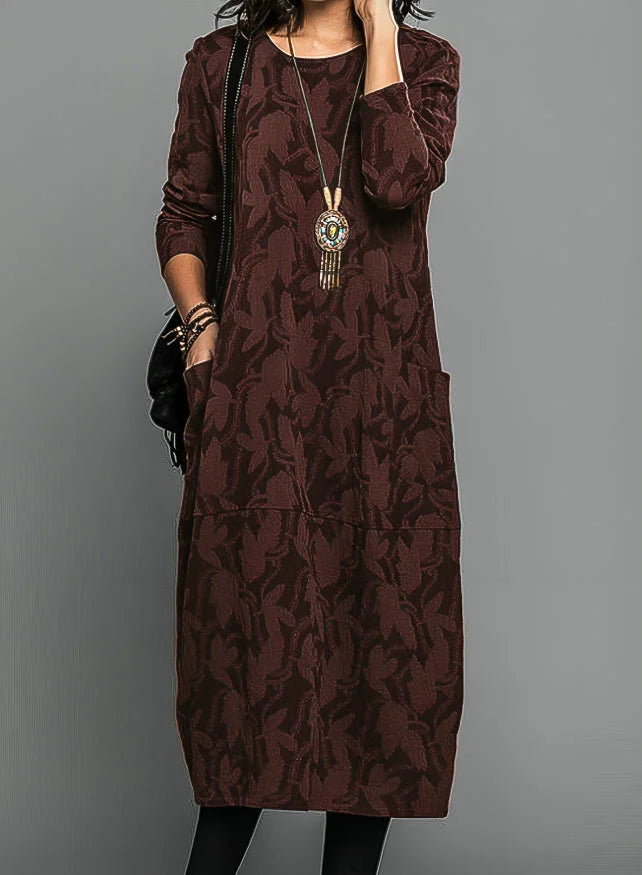 Midi-Winterkleid für Damen mit Taschen