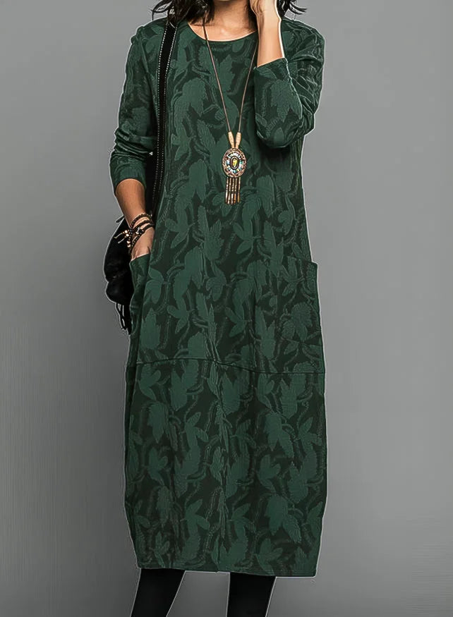 Midi-Winterkleid für Damen mit Taschen