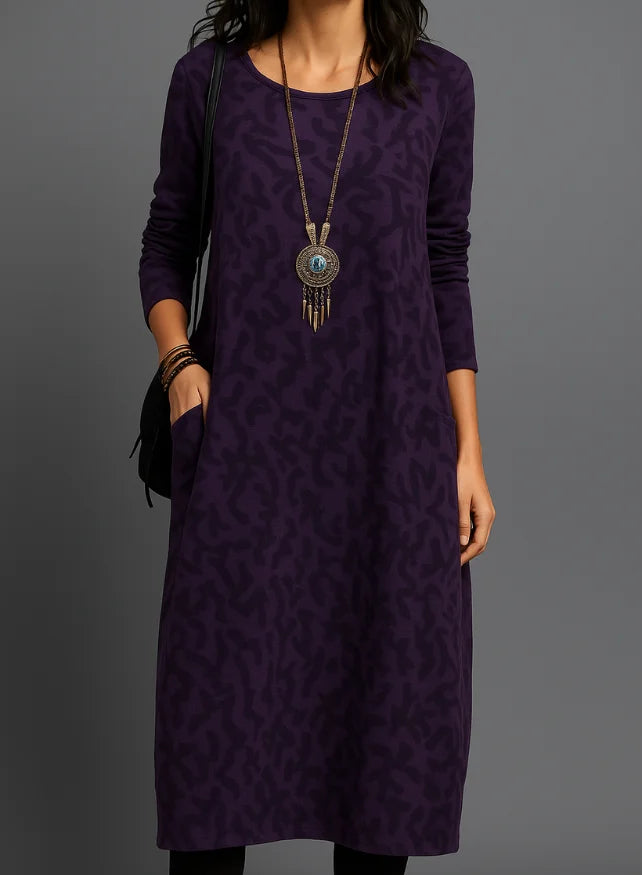 Midi-Winterkleid für Damen mit Taschen