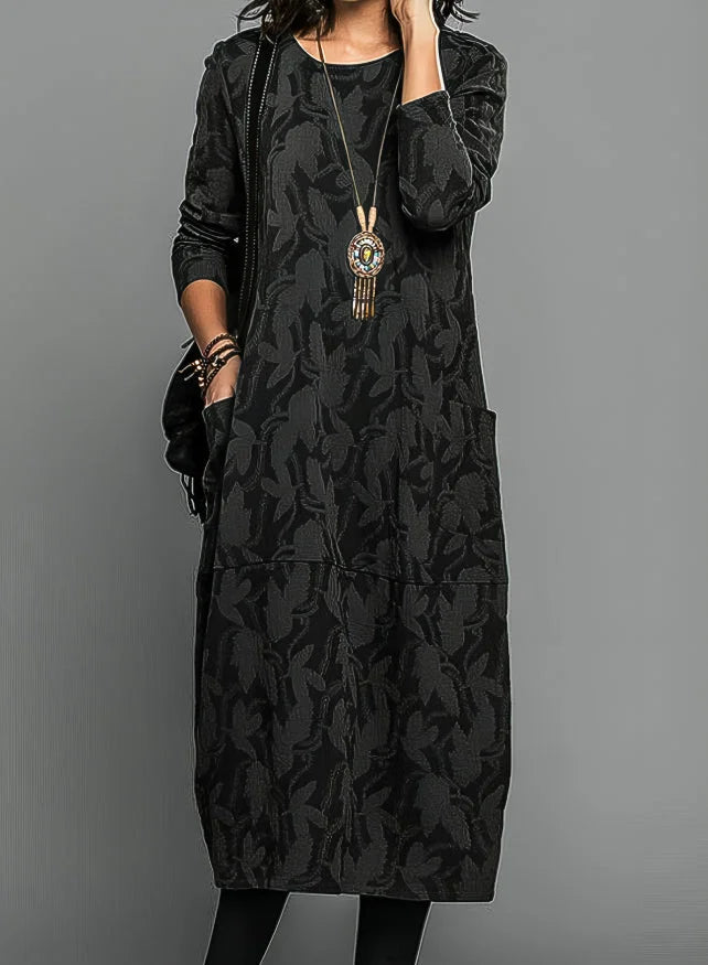 Midi-Winterkleid für Damen mit Taschen