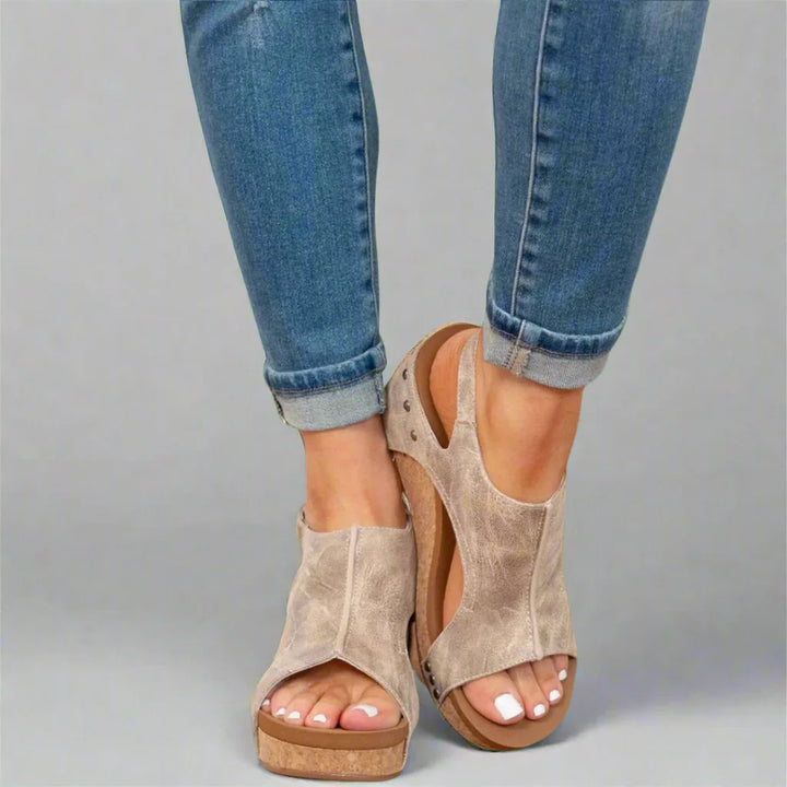 Damen Orthopädische Keilsandalen mit Korksohle
