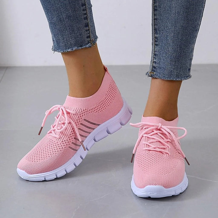 Damen Orthopädische Sneakers mit Atmungsaktivem Netz aus robustem Material und ergonomischem Design.