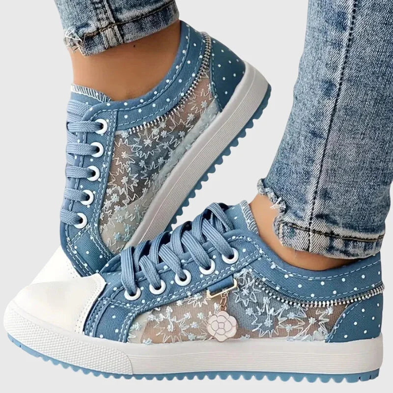 Damen Sneaker mit Blumendetail