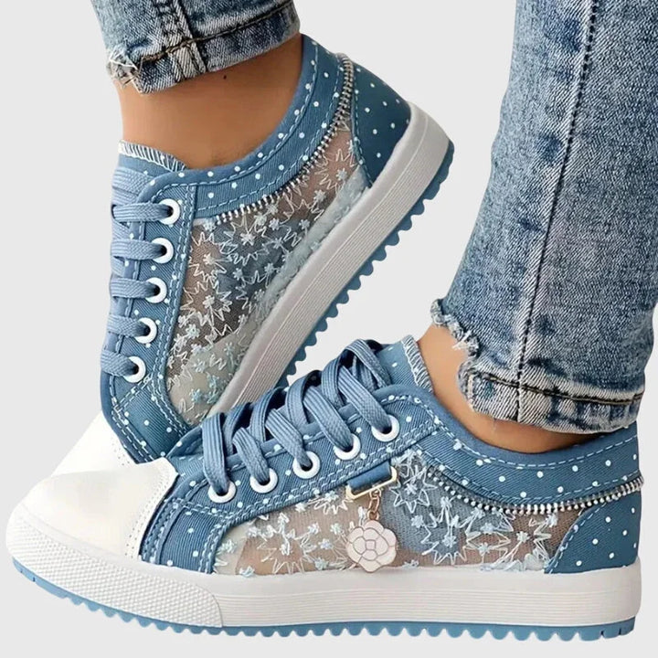 Damen Sneaker mit Blumendetail