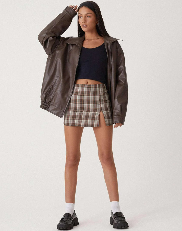 Damen Oversized Jacke im Biker-Stil