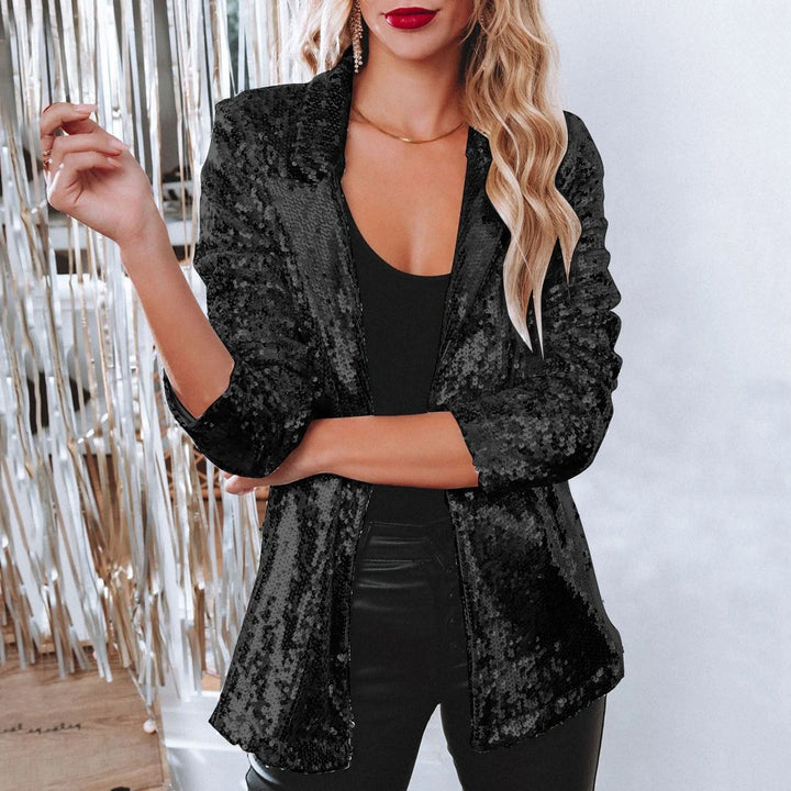 Damen Pailletten-Blazer mit lockerer Passform