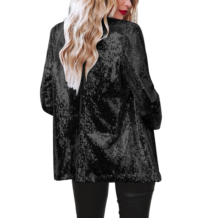 Damen Pailletten-Blazer mit lockerer Passform