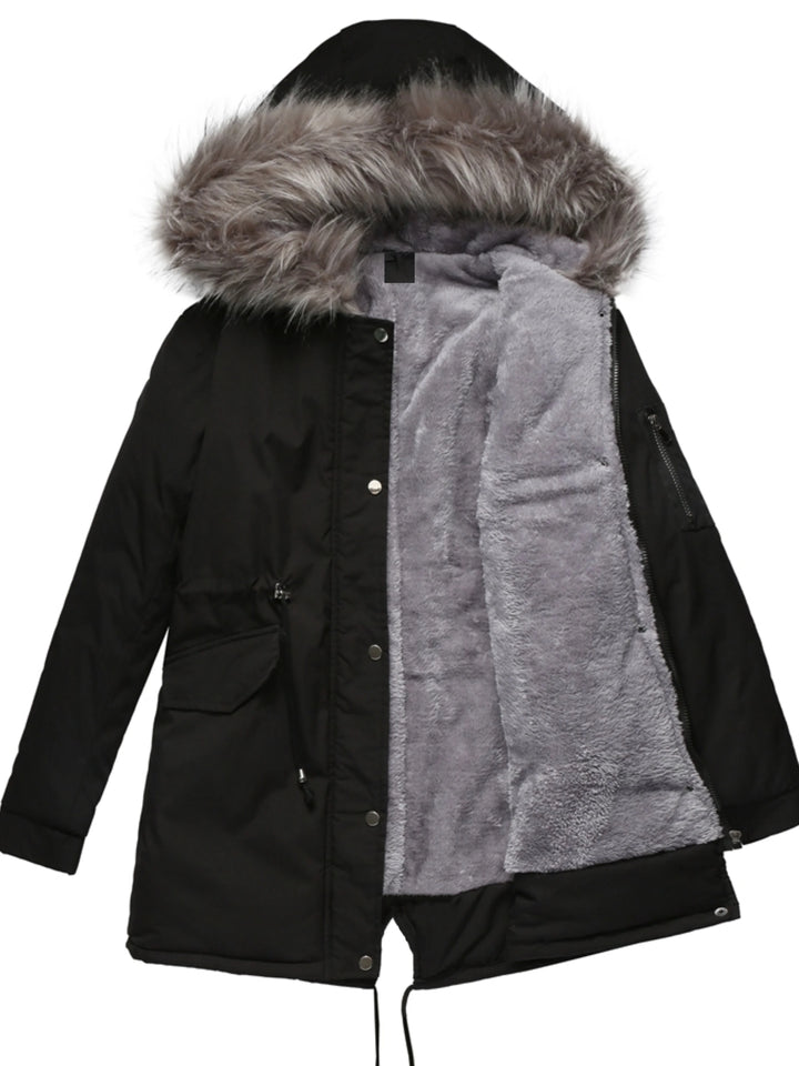 Damen Parka mit Kapuze aus strapazierfähigem Polyester und warmem Futter, ideal für kalte Wintertage.