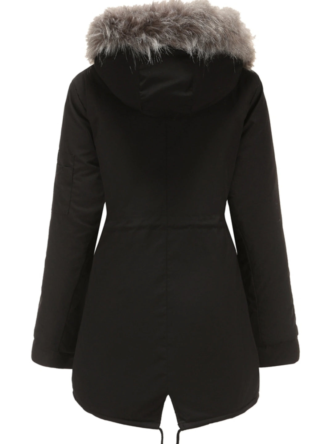 Damen Parka mit Kapuze, warmem Futter und durchgehendem Reißverschluss, ideal für kalte Wintertage.