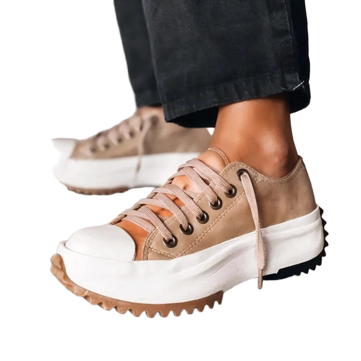 Damen Plateau Sneaker mit Profilsohle