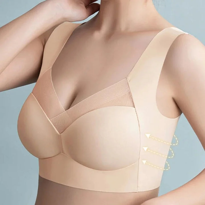 Nahtloser Damen Push-Up BH mit breiten Trägern in elegantem Design aus weichem Material.