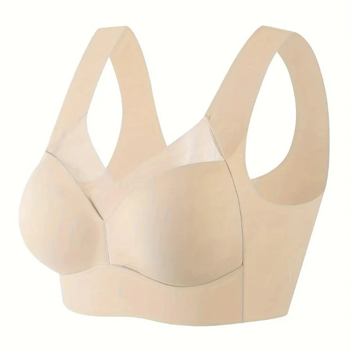 Nahtloser Damen Push-Up BH in Schwarz mit breiten Trägern, bequemem Material und perfekter Passform.