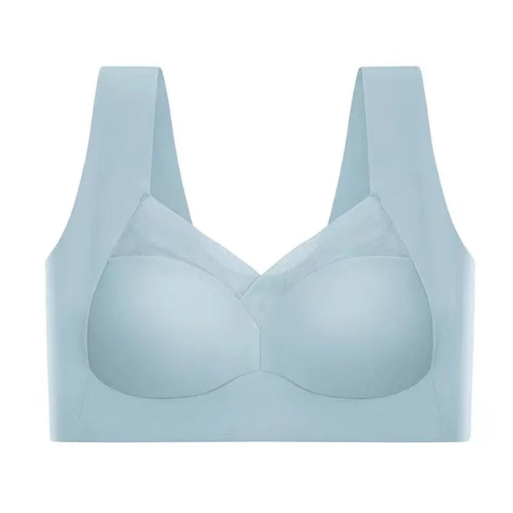 Schwarzer Damen Push-Up BH aus nahtlosem Material mit breiten Trägern, ideal für hohen Tragekomfort und unsichtbares Unter…