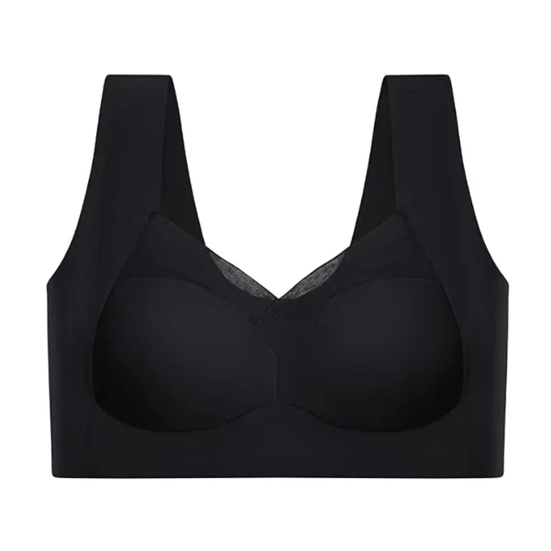 Damen Push-Up BH in nahtlosem Design mit breiten Trägern aus bequemem Material, ideal für den ganztägigen Komfort.