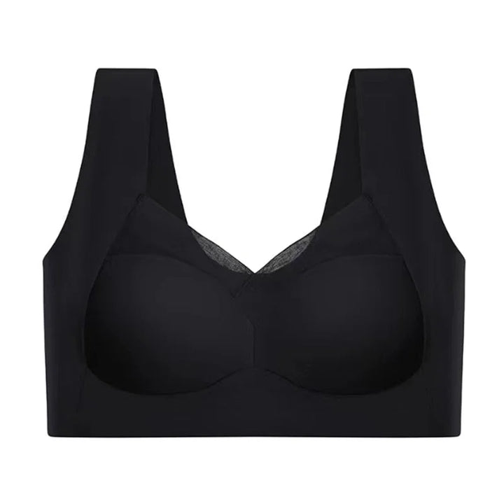 Damen Push-Up BH in nahtlosem Design mit breiten Trägern aus bequemem Material, ideal für den ganztägigen Komfort.