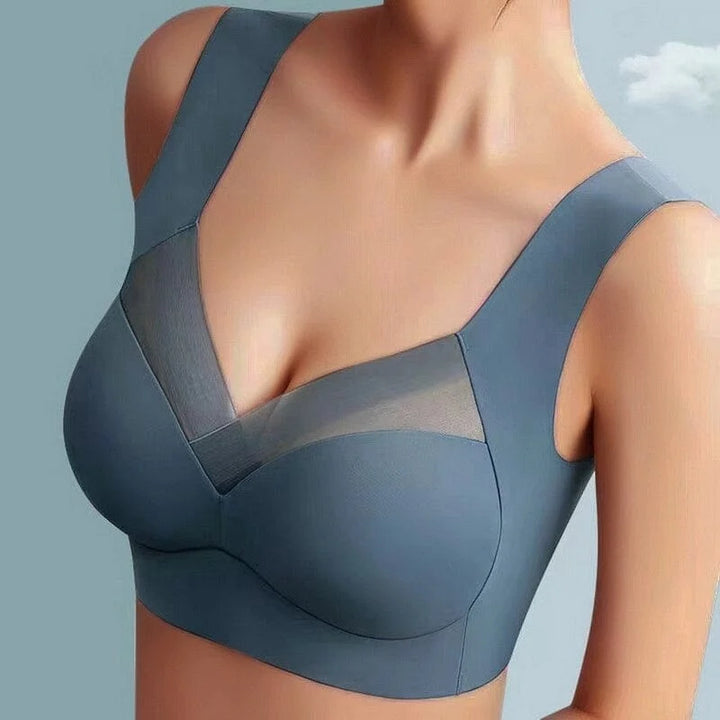 Nahtloser Damen Push-Up BH in Navy mit breiten Trägern - aus weichem Material, mit Push-Up Funktion und breiten Trägern für…
