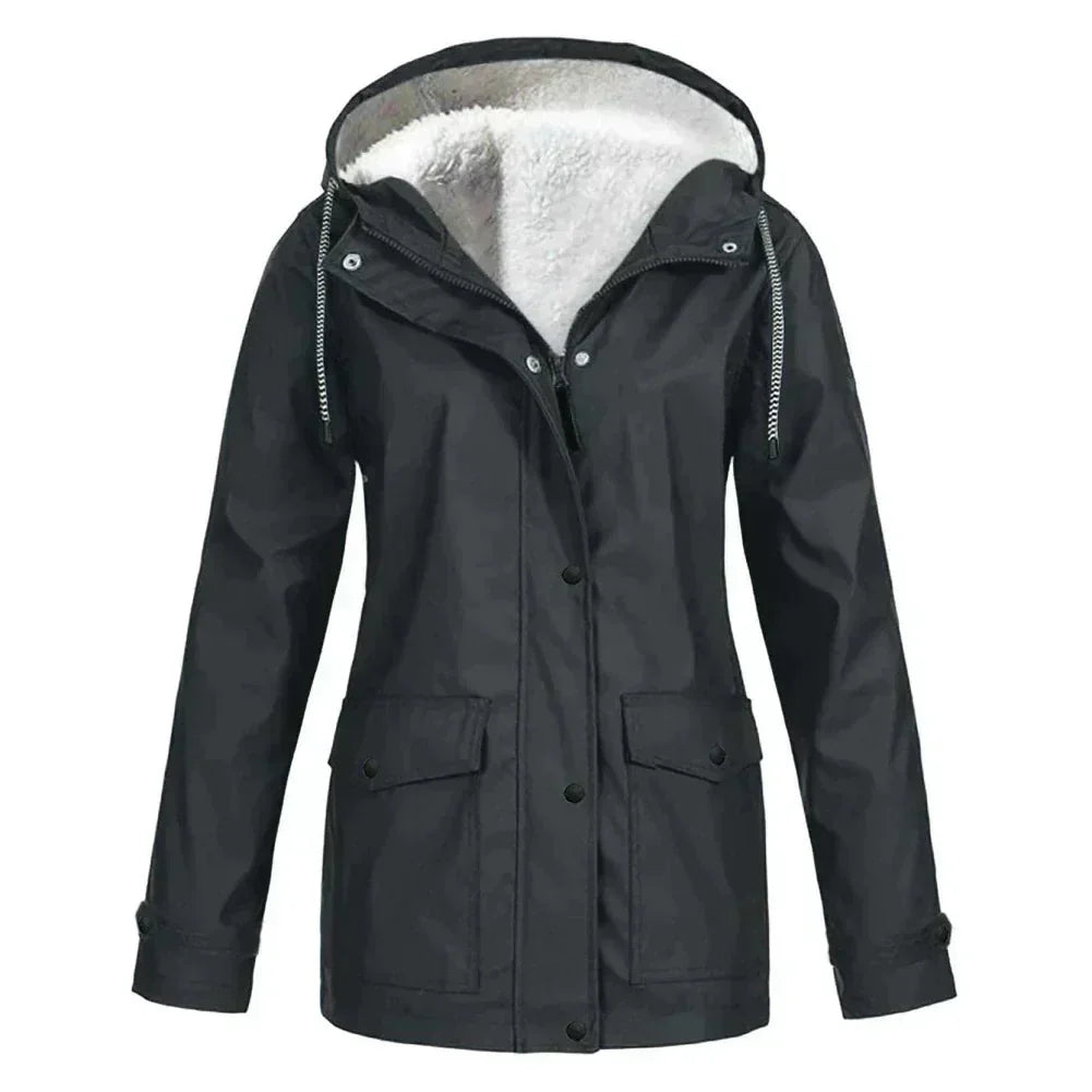 Damen Regenjacke mit Futter und Kapuze