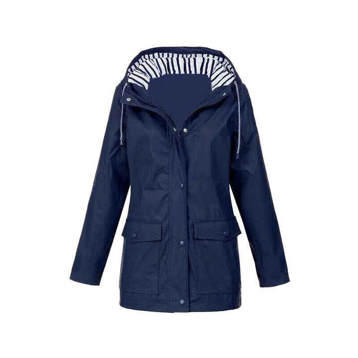 Damen Regenjacke mit Kapuze und Innenfutter