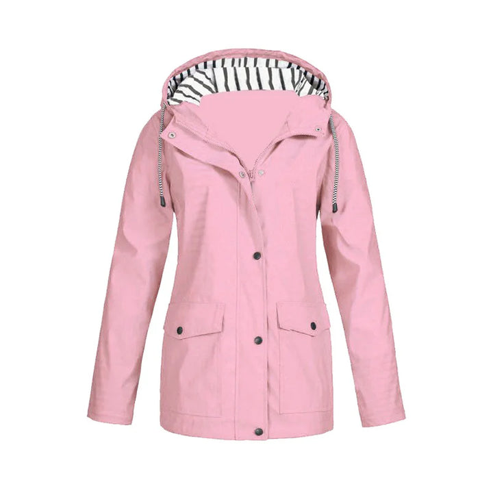 Damen Regenjacke mit Kapuze und Innenfutter