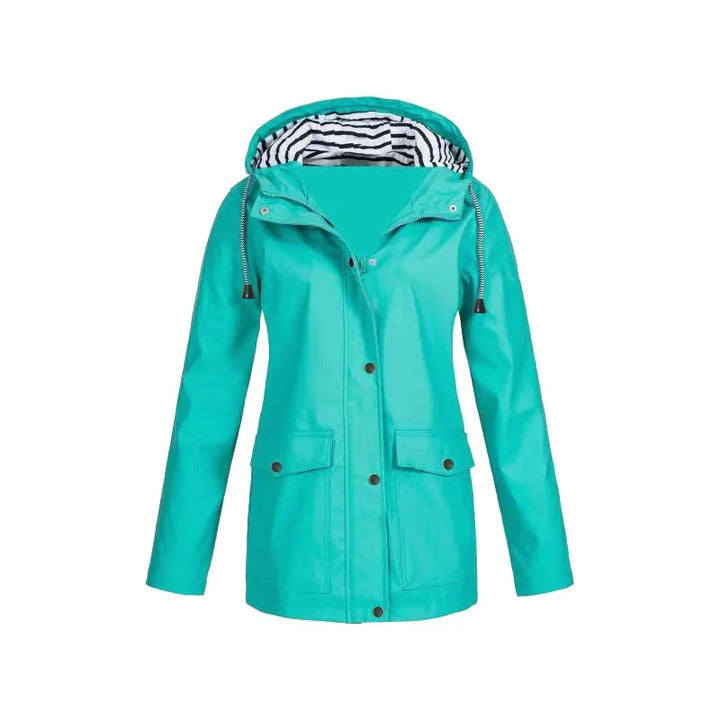 Damen Regenjacke mit Kapuze und Innenfutter