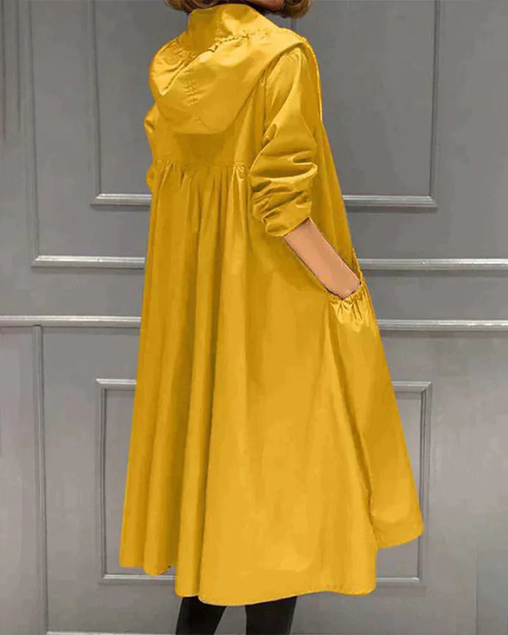 Damen Regenjacke mit Kapuze und Tunnelzug