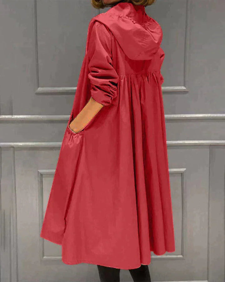 Damen Regenjacke mit Kapuze und Tunnelzug
