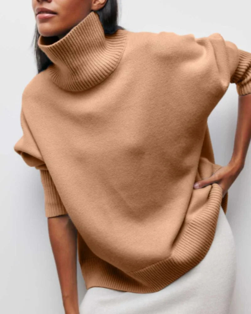Brauner Damen Rollkragenpullover im Relaxed Fit aus weichem, bequemem Material mit lässigem Schnitt für täglichen…