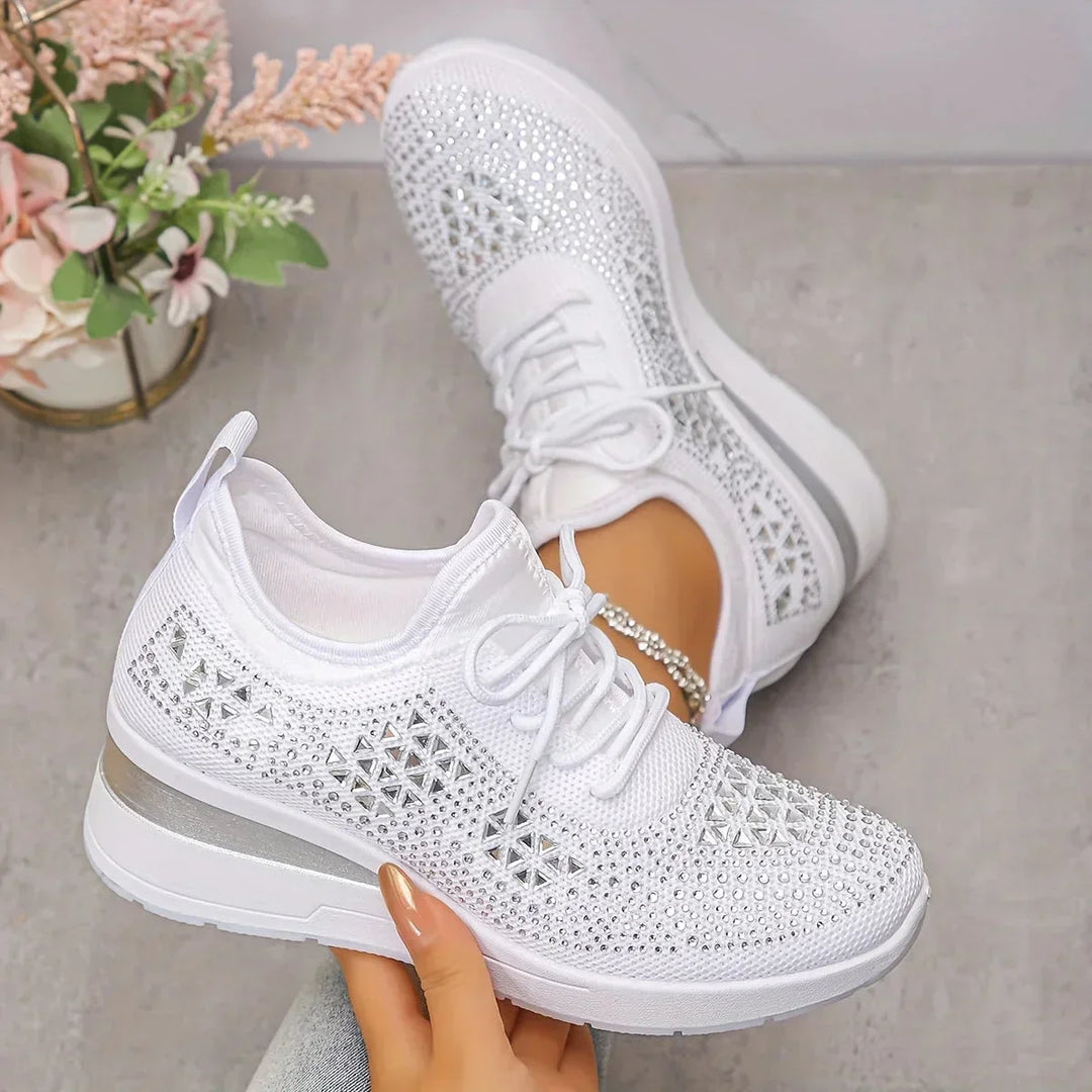 Damen Sneaker mit Komfortsohle und funkelnden Akzenten