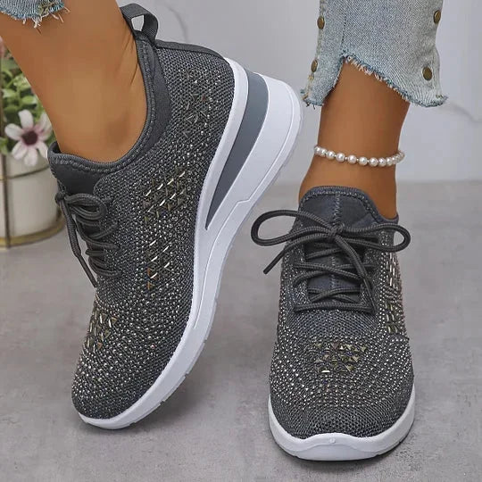 Damen Sneaker mit Komfortsohle und funkelnden Akzenten