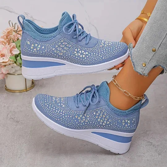 Damen Sneaker mit Komfortsohle und funkelnden Akzenten
