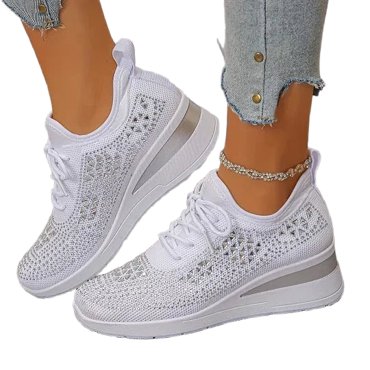 Damen Sneaker mit Komfortsohle und funkelnden Akzenten